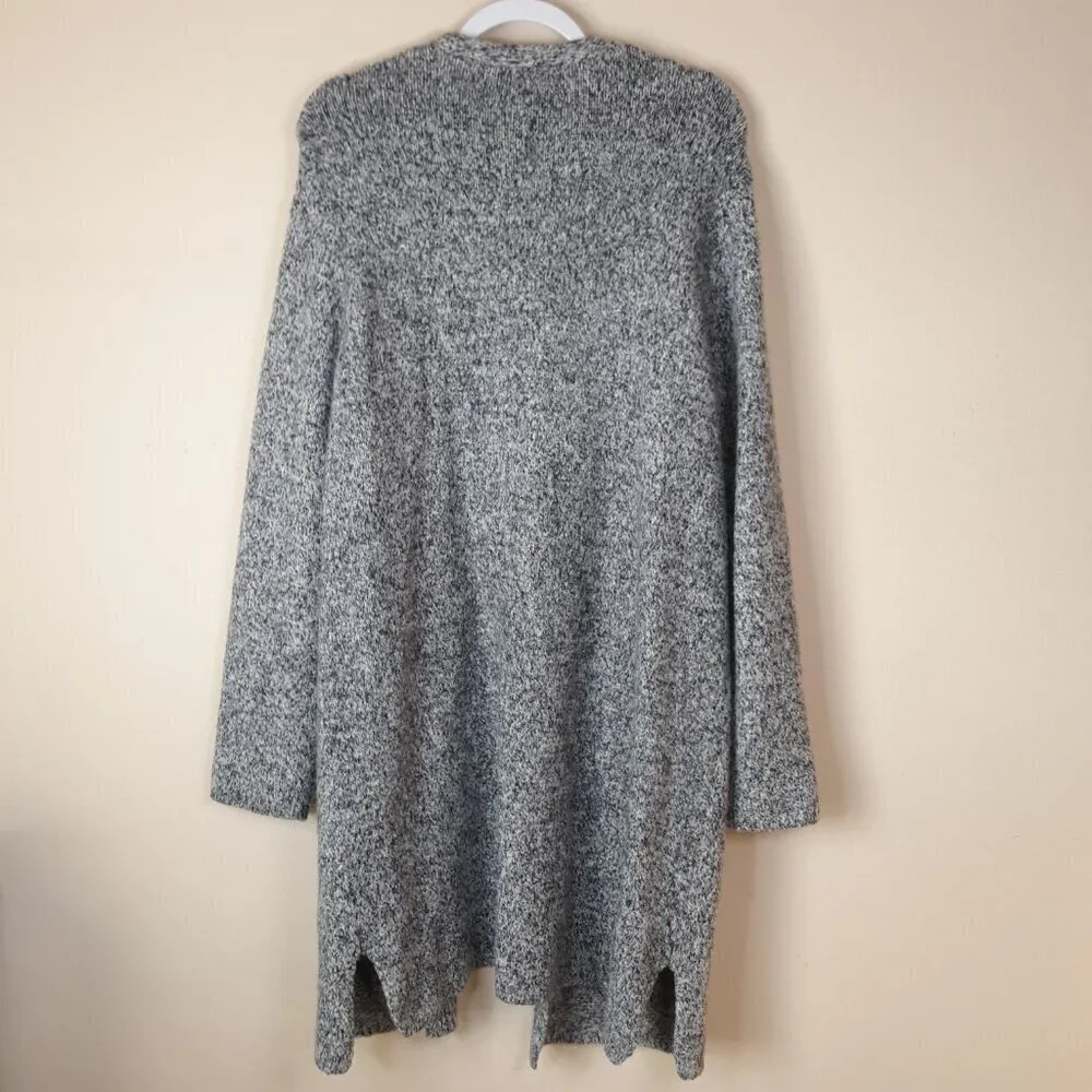 J. Crew Factory Heathered Gray Longline Open Front Cardigan XL Fall Office